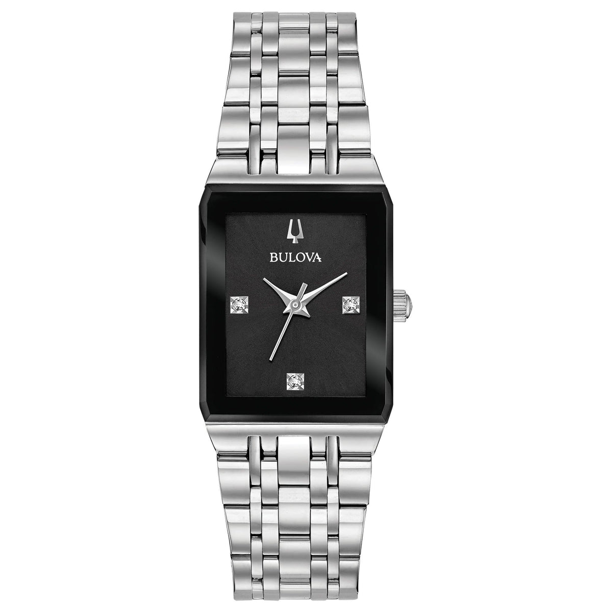 NWT Bulova Silver and Black His & Hers Square Dial Watch Set Mark Naimer Set of Two Silver Watches His and | Mercari main image 3