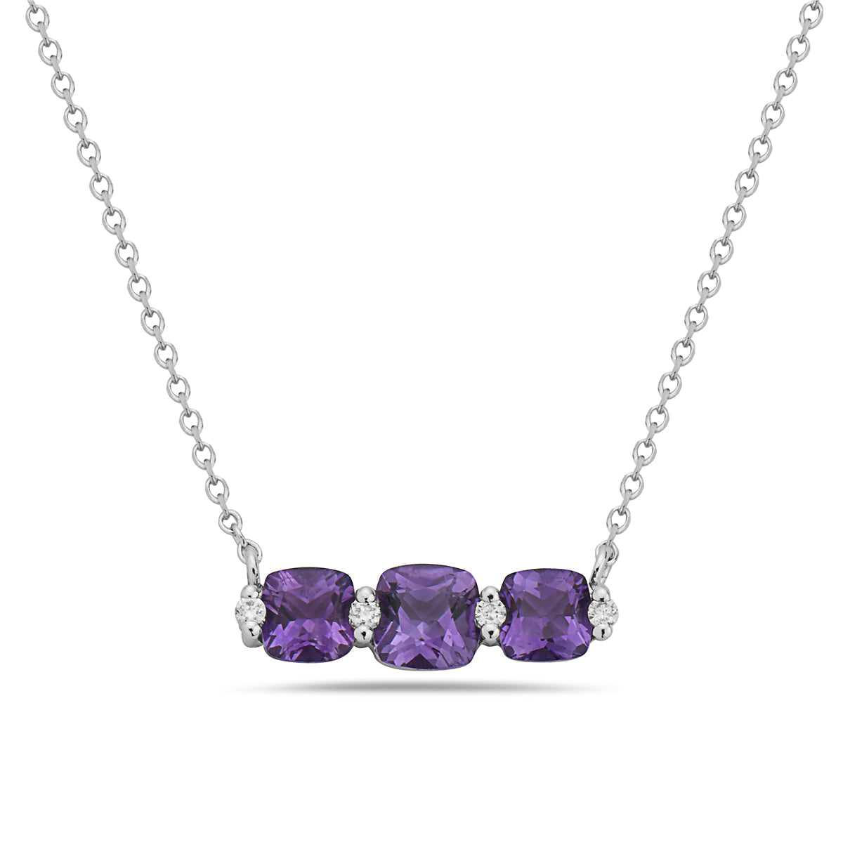 Amethyst And Diamond Halo Necklace Michaels Jewelers