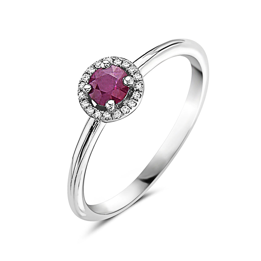 Ruby And Diamond Halo Ring (8073431220454)