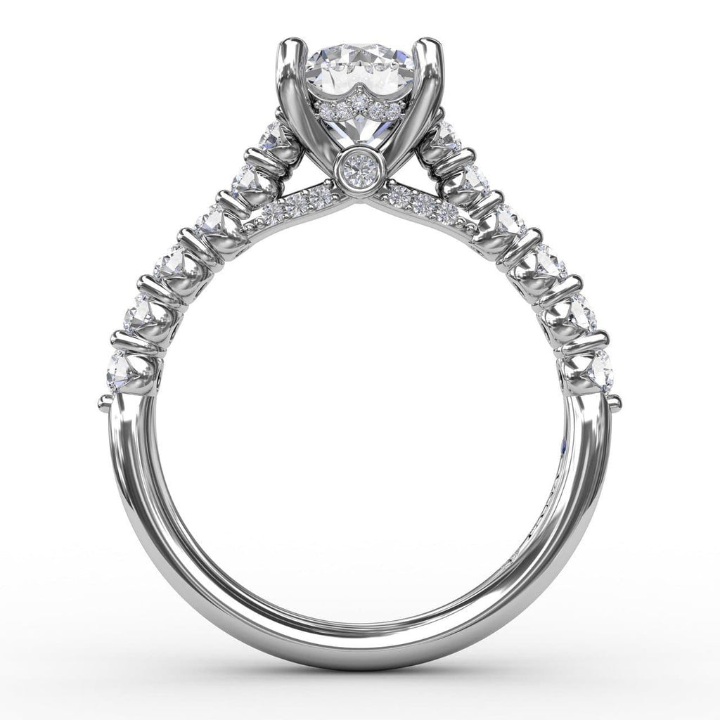 Contemporary Diamond Solitaire Engagement Ring With Hidden Halo (5552772546715)