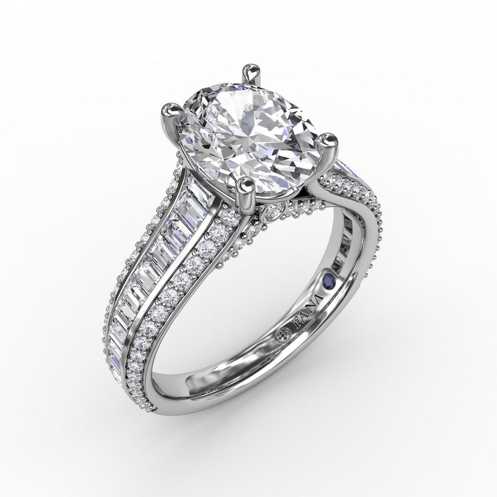 Oval Diamond Solitaire Engagement Ring With Baguettes and Pavé (5552776577179)
