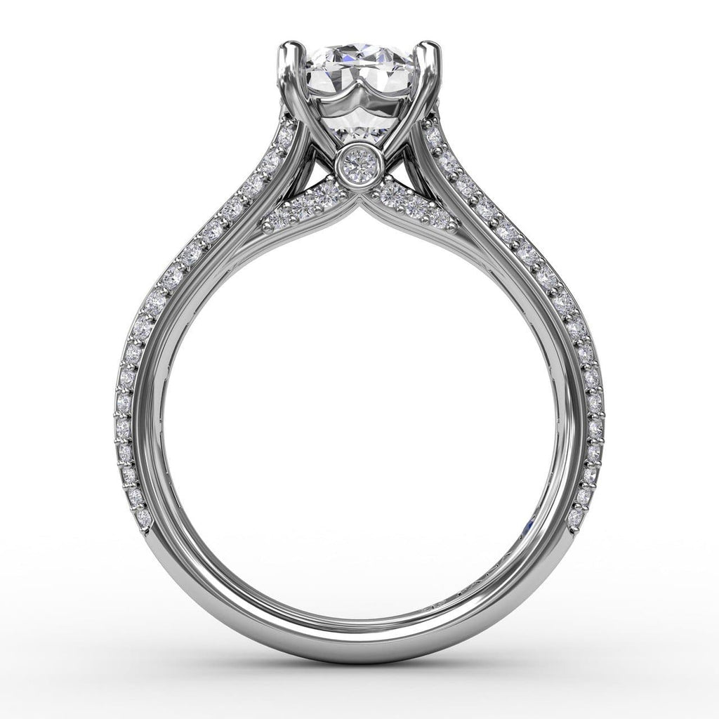 Oval Diamond Solitaire Engagement Ring With Baguettes and Pavé (5552776577179)