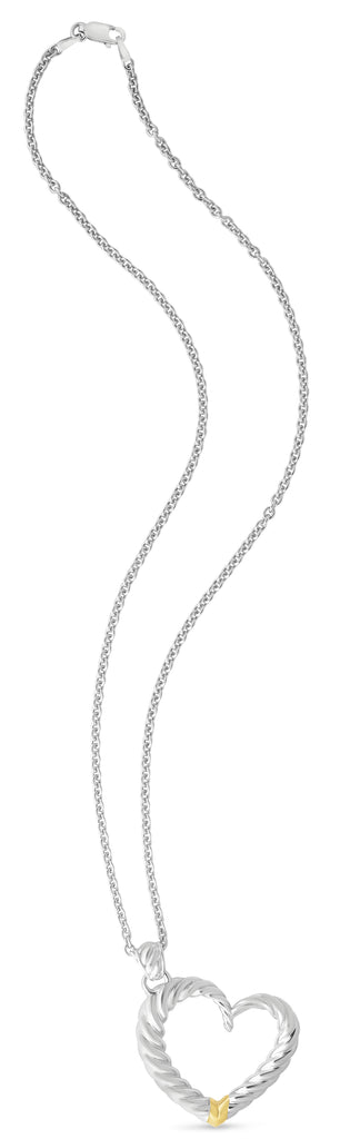 Italian Cable Bold Heart Necklace (8210047860966)