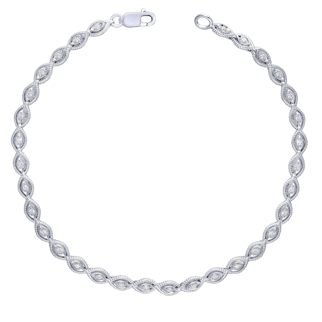 Sterling Silver 1/4Ctw Diamond Fashion Bracelet (6738322620571)