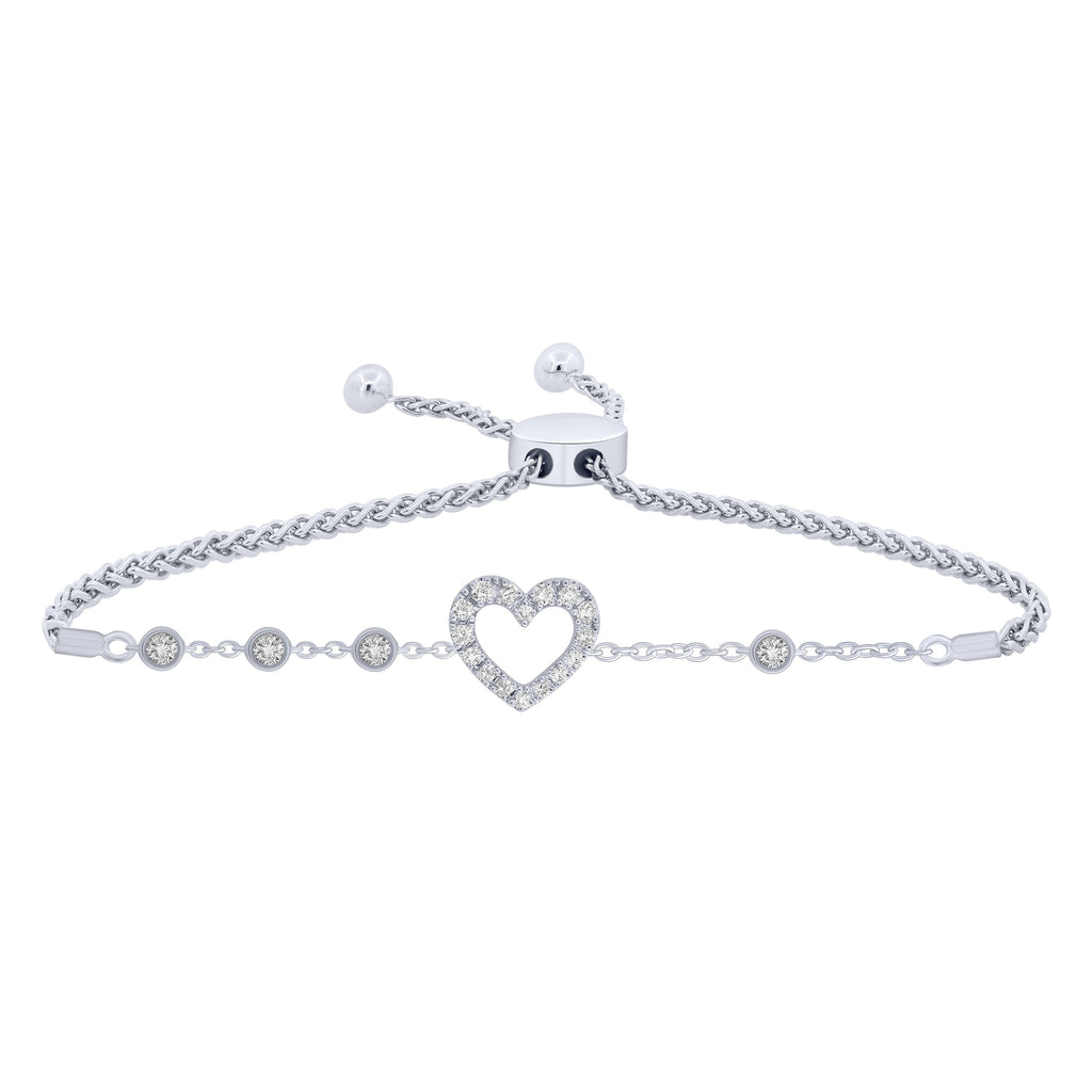 Sterling Silver 2/5Ctw Heart Friendship Bracelet (6738322653339)
