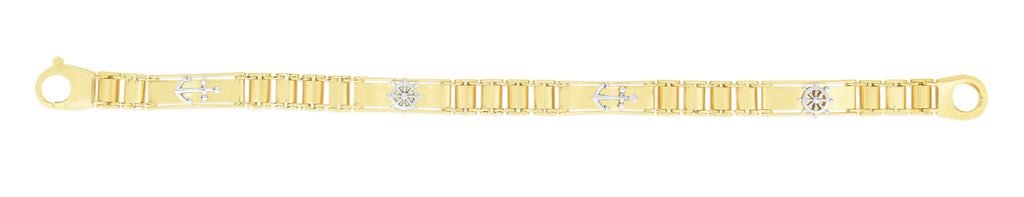14K Men's Nautical Railroad Bracelet (8210050318566)