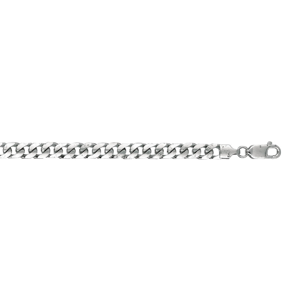 14kt 8.50 inches White Gold 5.8mm Diamond Cut Miami Cuban Link Chain with Lobster Clasp (5688359911579)