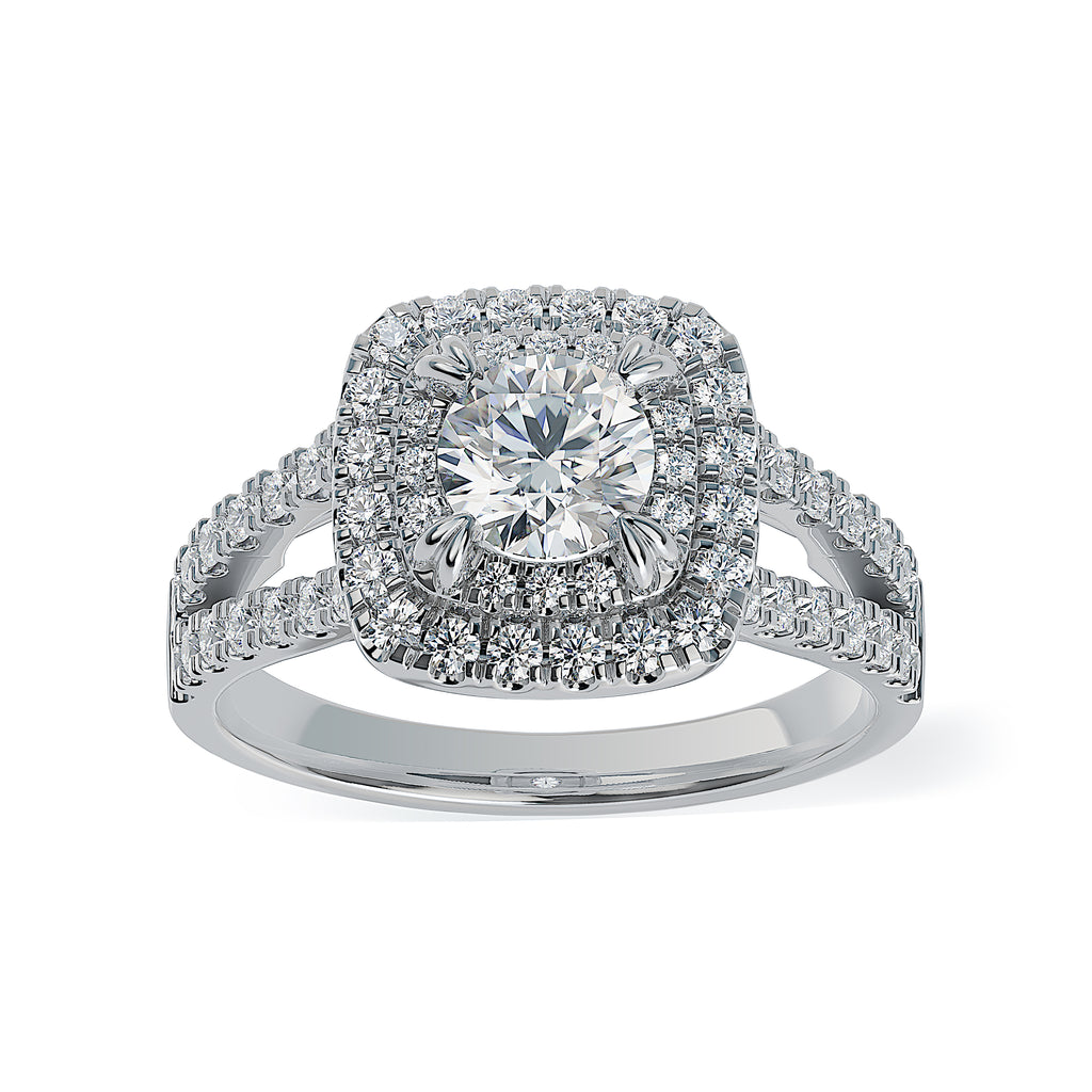 Lab Grown Diamond Halo Engagement Ring (8055182983398)