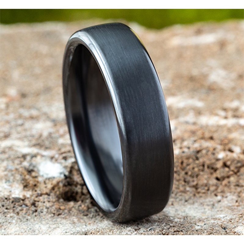 6.5mm Black Titanium Satin Finish Wedding Band (9039386345702)