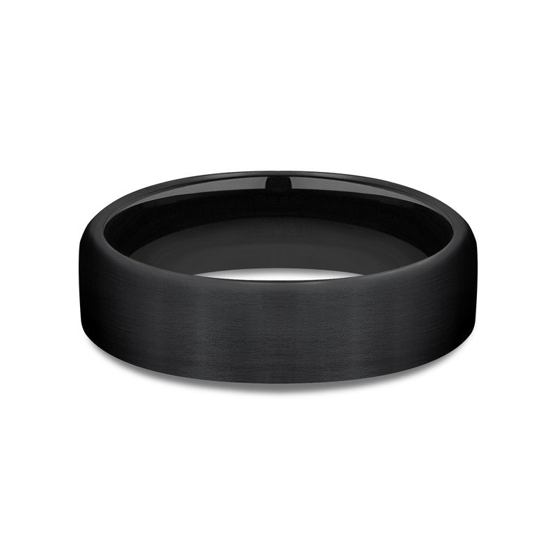 6.5mm Black Titanium Satin Finish Wedding Band (9039386345702)