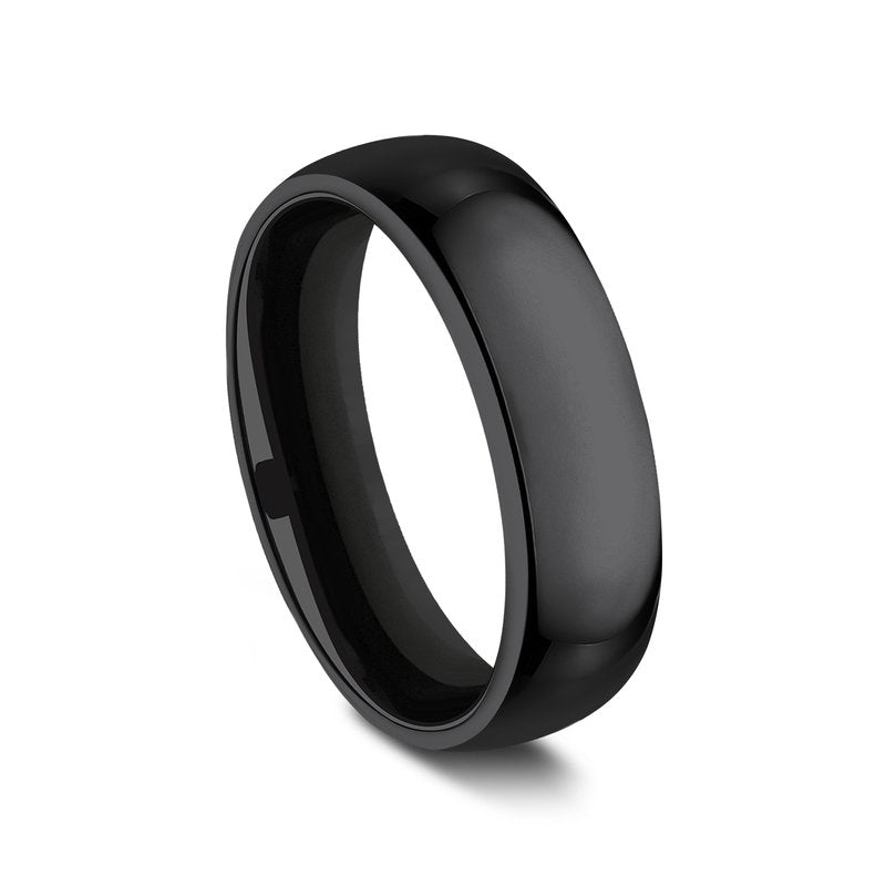 6mm Black Titanium Polished Wedding Band (9039385755878)