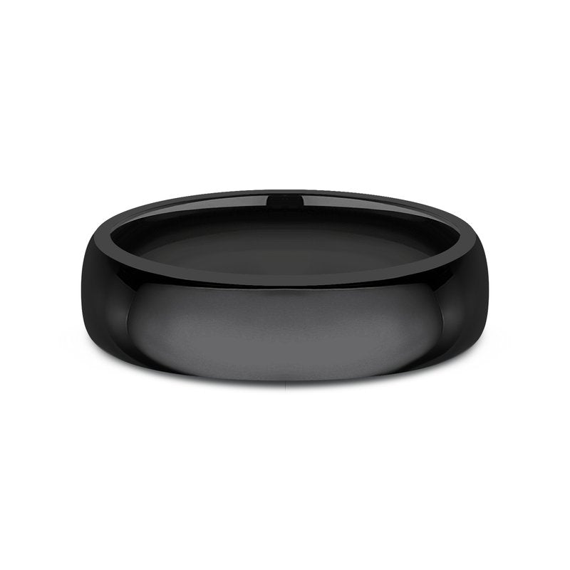 6mm Black Titanium Polished Wedding Band (9039385755878)