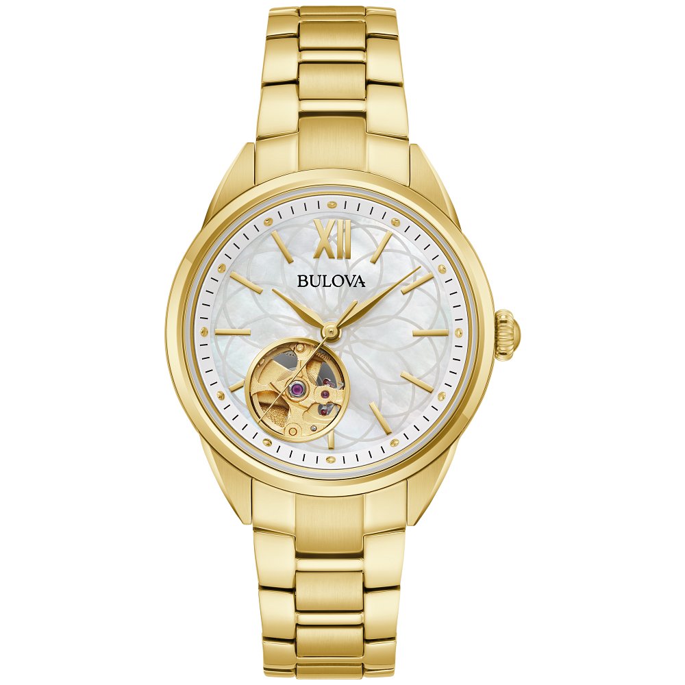 bulova gold dress watch Bulova Men's Classic Gold Tone Stainless Steel 3-Hand Date Quartz Watch, Diamond Dial