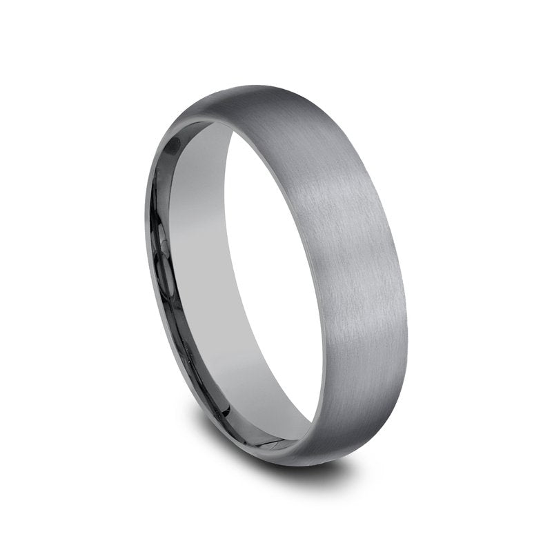 6mm Grey Tantalum Satin Finish Wedding Band (9039386738918)