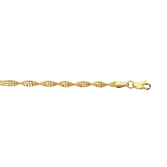 14K Gold Twisted Bead Bracelet (8263076511974)