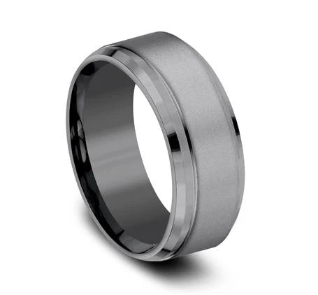 9mm Dark Tantalum Sandblast Finish Wedding Band (9039386968294)