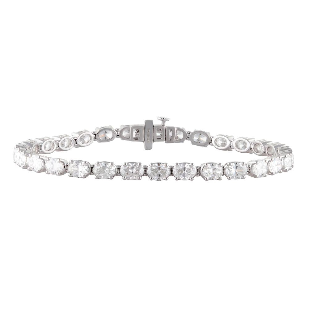 Oval Cut Diamond Tennis Bracelet Approx. 9cttw