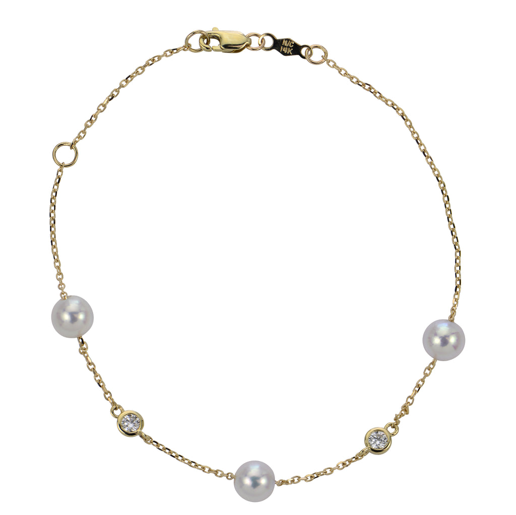 Akoya Pearl & Lab-Grown Diamond By-The-Yard Bracelet