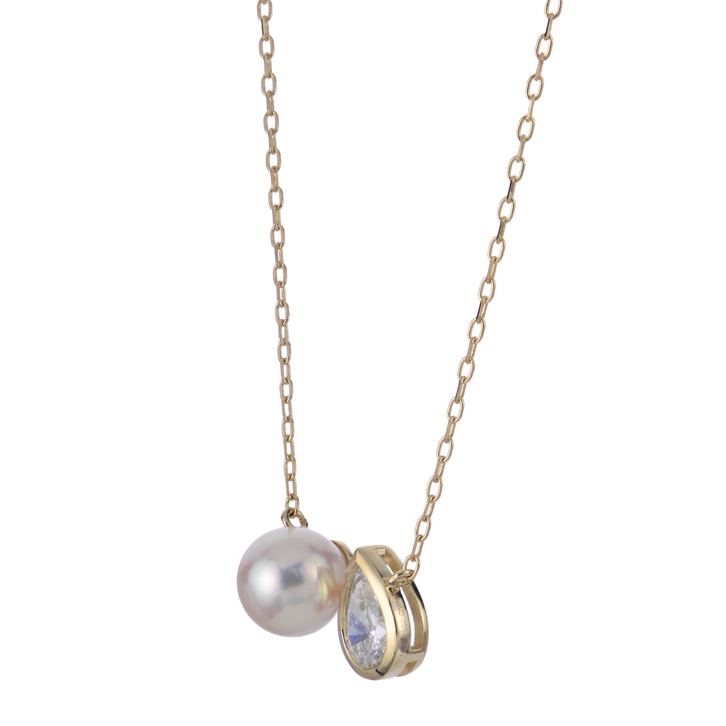 Akoya Pearl & Lab-Grown Diamond Necklace