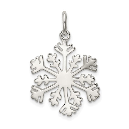 Sterling Silver Snowflake Pendant Necklace (8388990435558)