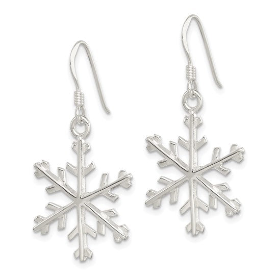 Sterling Silver  Snowflake Dangle Earrings (8388991811814)