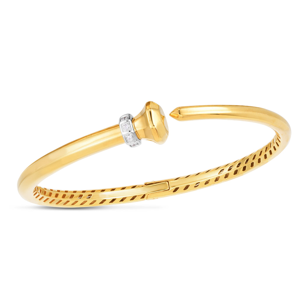 14K Gold Diamond Hardware Bangle (8950795731174)