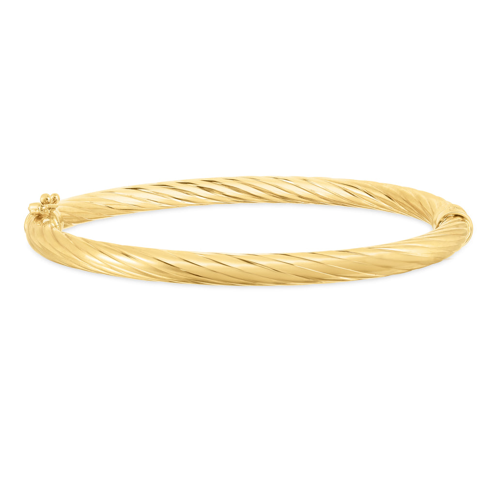 14K Yellow Gold Twist Bangle (8950795665638)