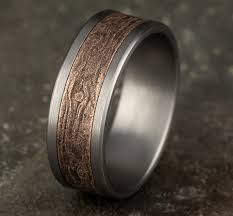 8mm Grey Tantalum and 14K Rose Gold Log Knot Pattern Wedding Band (9039387623654)