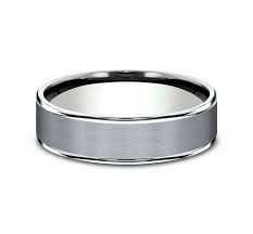 6.5mm 14K White Gold and Grey Tantalum Satin Finish Wedding Band (9039387721958)