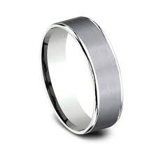 6.5mm 14K White Gold and Grey Tantalum Satin Finish Wedding Band (9039387721958)