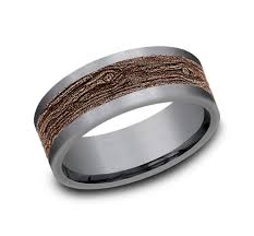 8mm Grey Tantalum and 14K Rose Gold Log Knot Pattern Wedding Band (9039387623654)