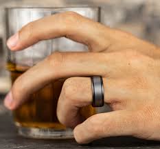 8mm Black Titanium and Grey Tantalum Satin Finish Wedding Band (9039386640614)