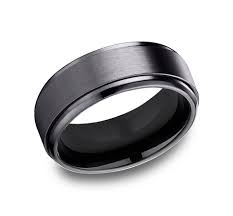 9mm Black Titanium Satin Finish Drop Beveled Edge Wedding Band (9039386214630)