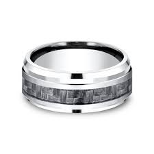 9mm Grey Cobalt Carbon Fiber Inlay Wedding Band (9039386312934)