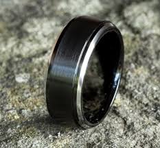 9mm Black Cobalt Satin Finish Drop Beveled Edge Wedding Band (9039386181862)