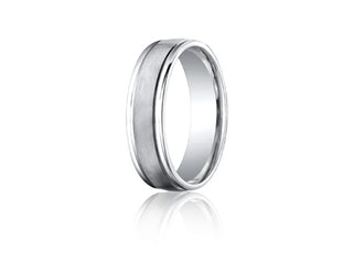 6mm Grey Cobalt Satin Finish Round Edge Wedding Band (9039386542310)