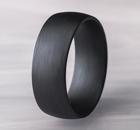 8mm Dark Tantalum Satin Finish Wedding Band (9039386837222)