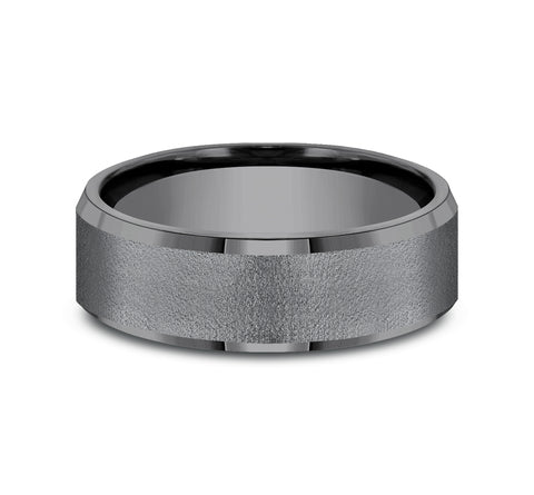 7mm Dark Tantalum Wirebrush Finish Wedding Band (9039386869990)