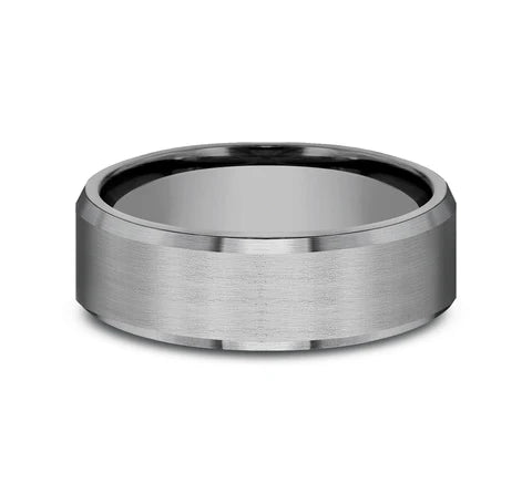 7mm Grey Tantalum Satin Finish Wedding Band (9039386902758)