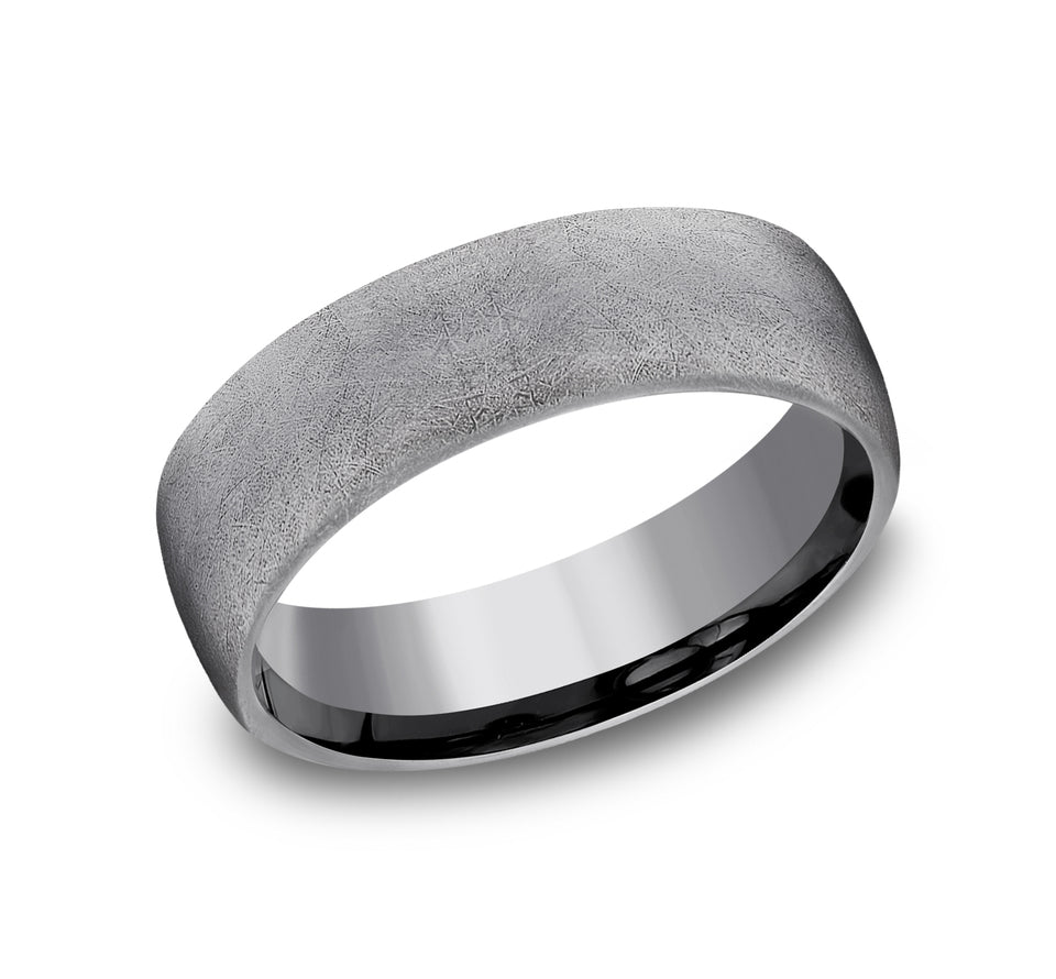 6.5mm Grey Tantalum Swirl Finish Wedding Band (9039387263206)