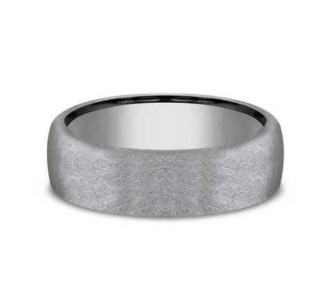 6.5mm Grey Tantalum Swirl Finish Wedding Band (9039387263206)