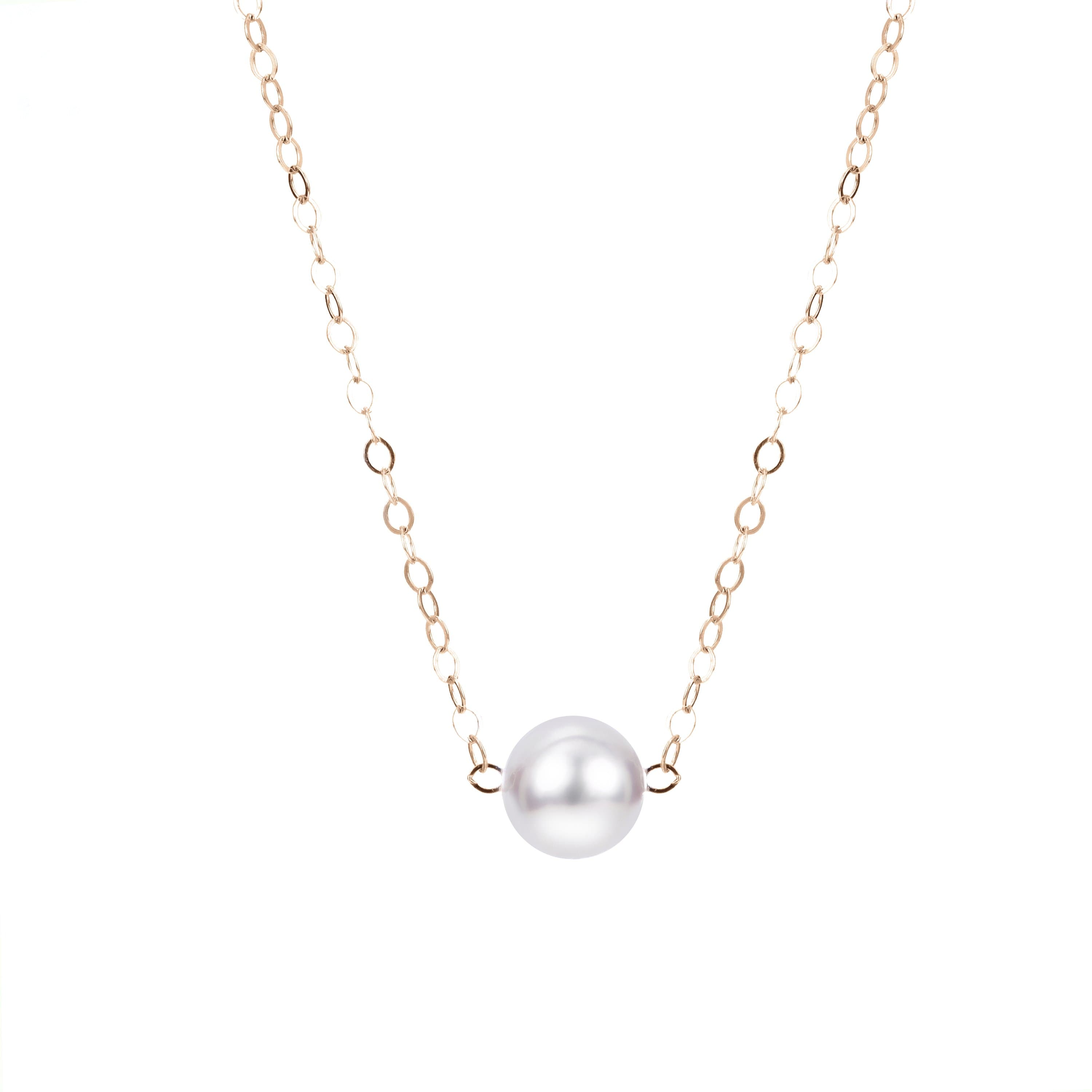 7mm Start-Her Pearl Necklace 14K Yellow Gold Chain – Michaels Jewelers