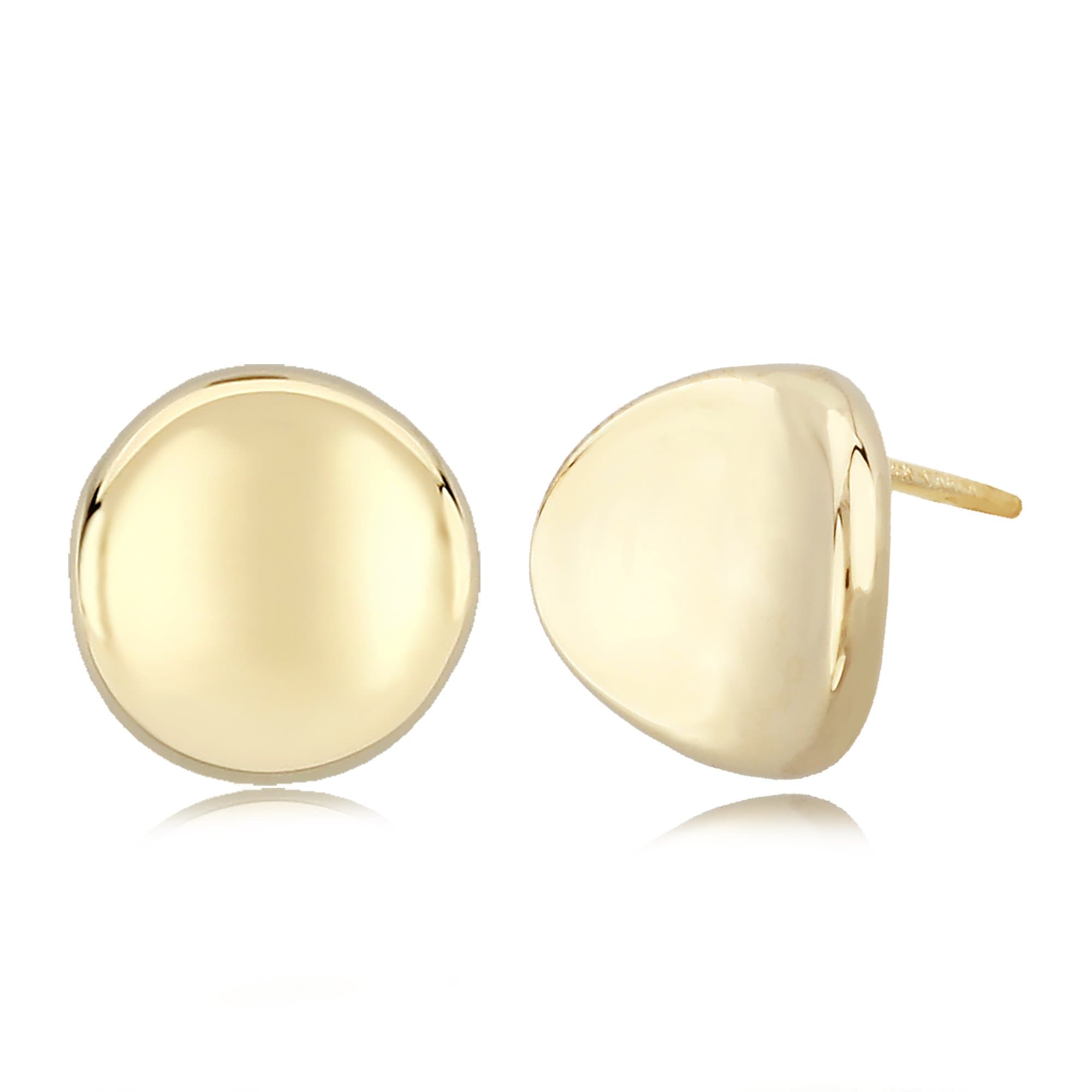 14KG 10mm Dapped Disk Earrings