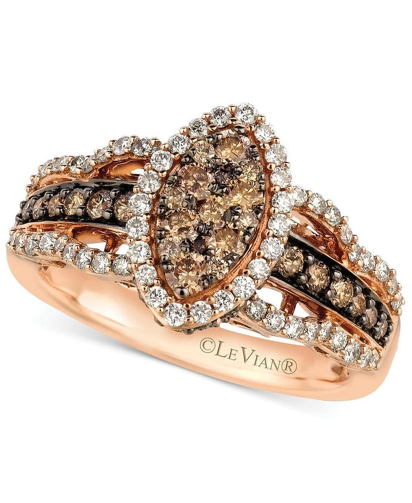 Le Vian White and Chocolate Diamond Ring in 14k Rose Gold (1-1/4 ct. t.w.) (5303083827355)