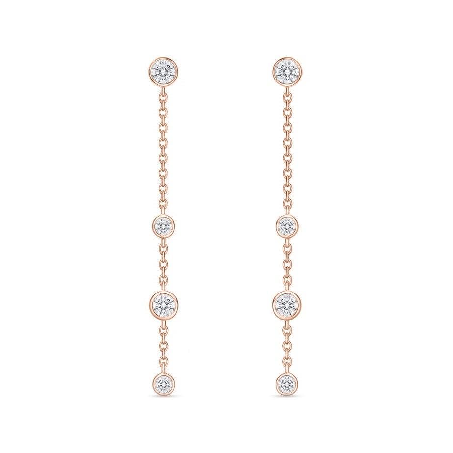 Art Nouveau Diamond Earrings in 18k Rose Gold & Sterling Silver - Filigree  Jewelers