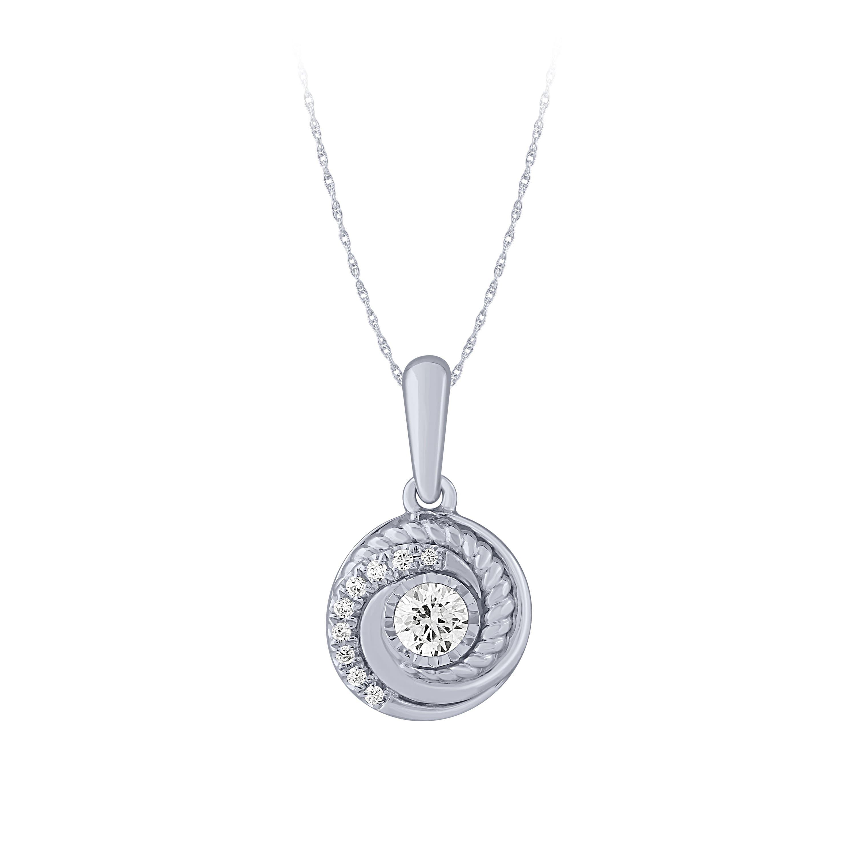 Zales Ever UsÂ® / CT. T.w. Two-Stone Diamond Bypass Pendant in 14K White  Gold | Hamilton Place