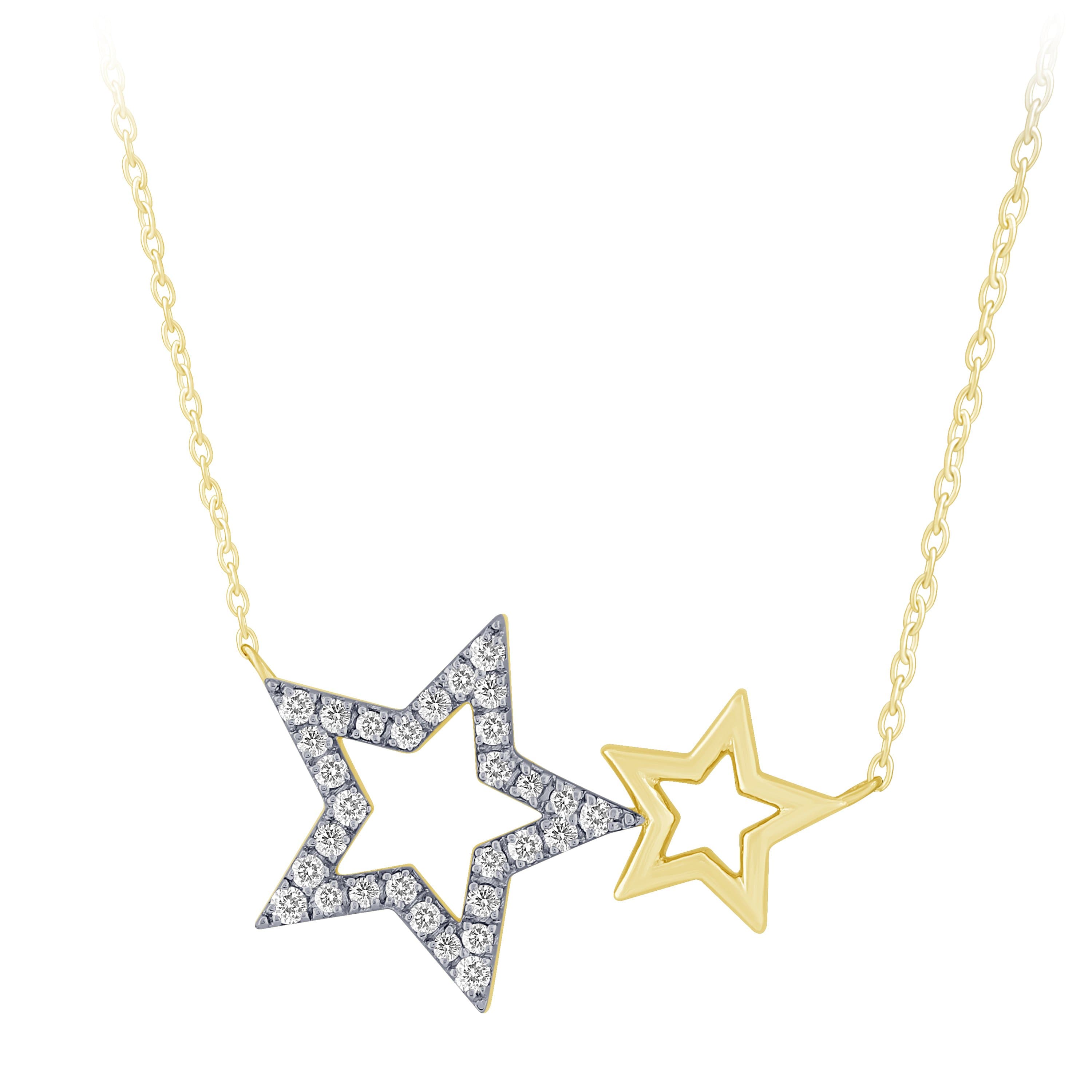Buy Silver Plated chain With Triple Star Shape Solitaire Diamond Pendant  For Women at Amazon.in