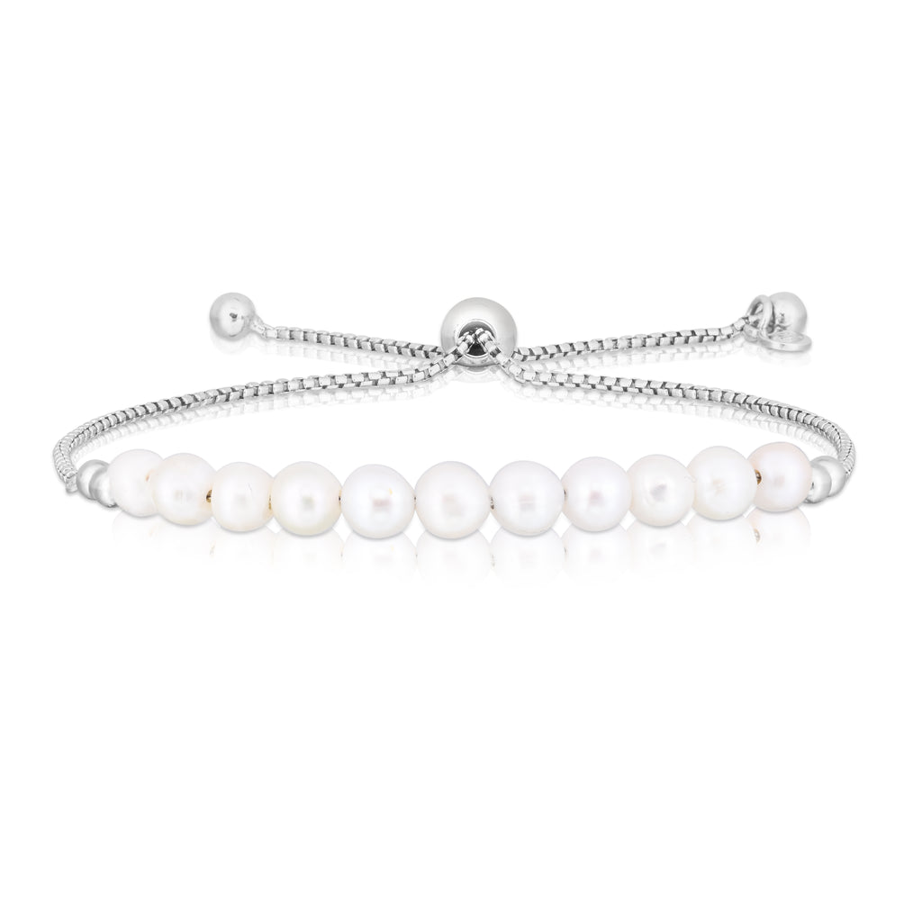 Sterling Silver Pearl Friendship Bracelet (8362051305702)