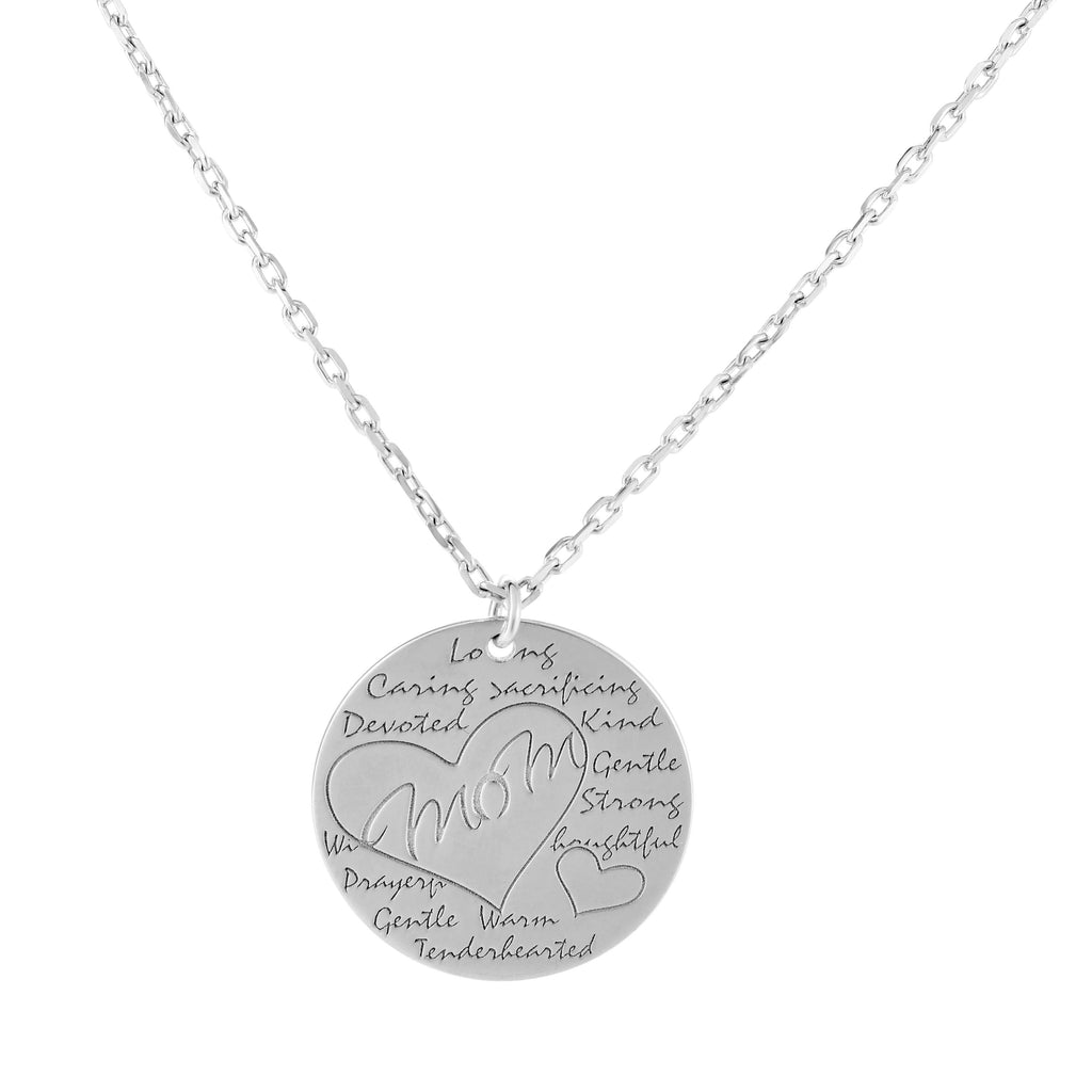 Silver Mom Disc Necklace (7766553231590)