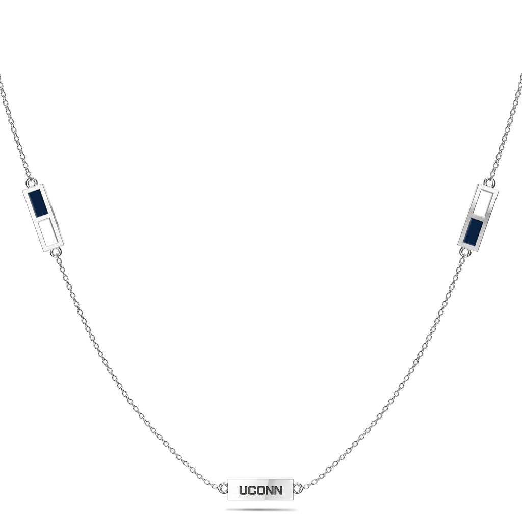 UCONN Triple Station Necklace in Sterling Silver (5993447522459)